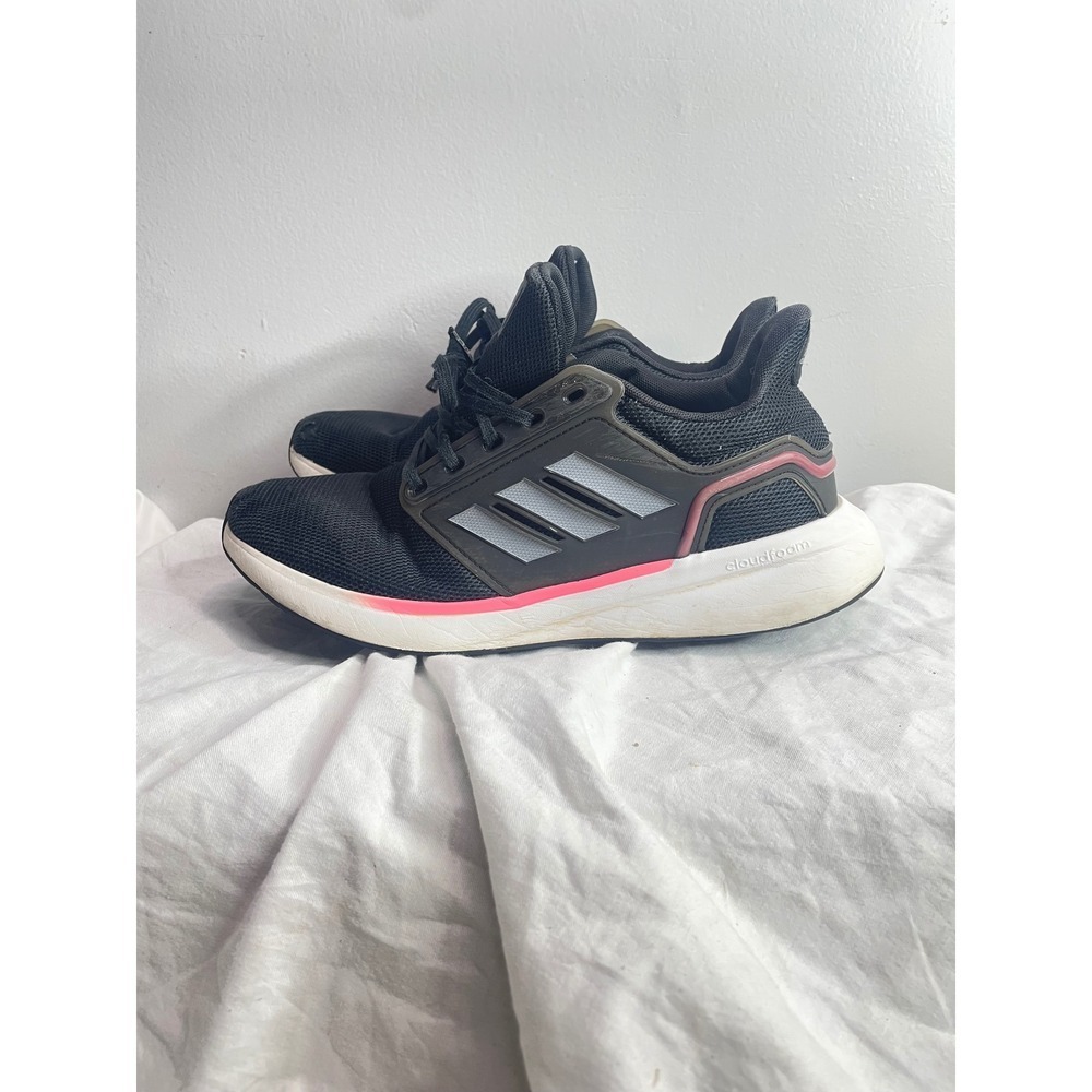 Adidas Cloudfoam Running Shoes Black Pink Women Sz 9.5 HWA 1Y3001